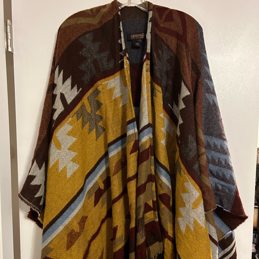 Multi colored poncho